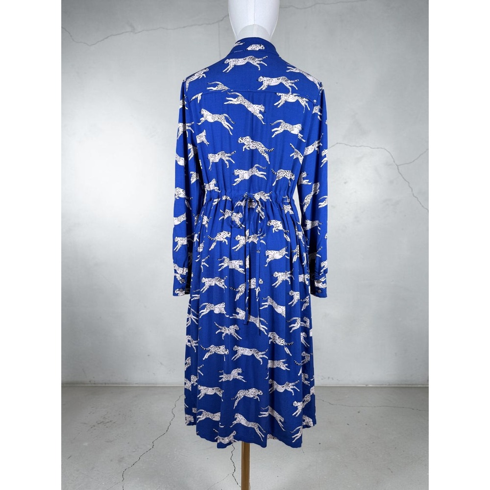 Anorak Love Print Love Planet Blue Leopard Shirt Dress Ecovero Womens M/Us8 View 3